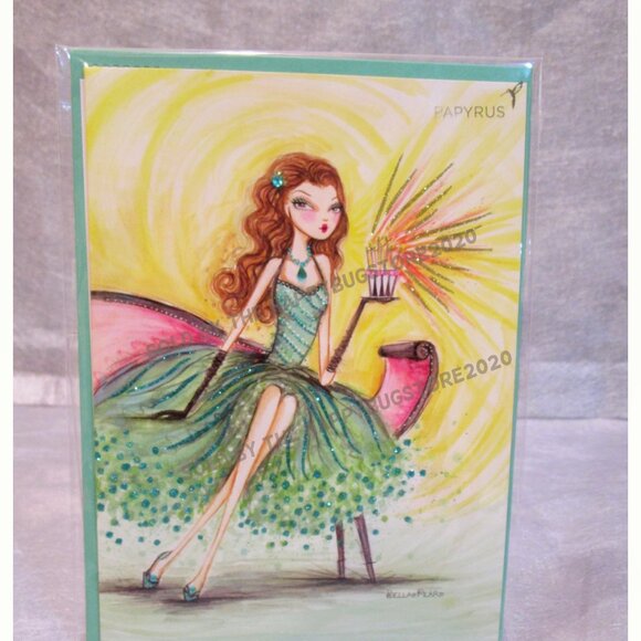 Papyrus Bella Pillar GLAMOUR GIRL Birthday Greeting Card-Gift Bag Set-brand NEW - Picture 9 of 10